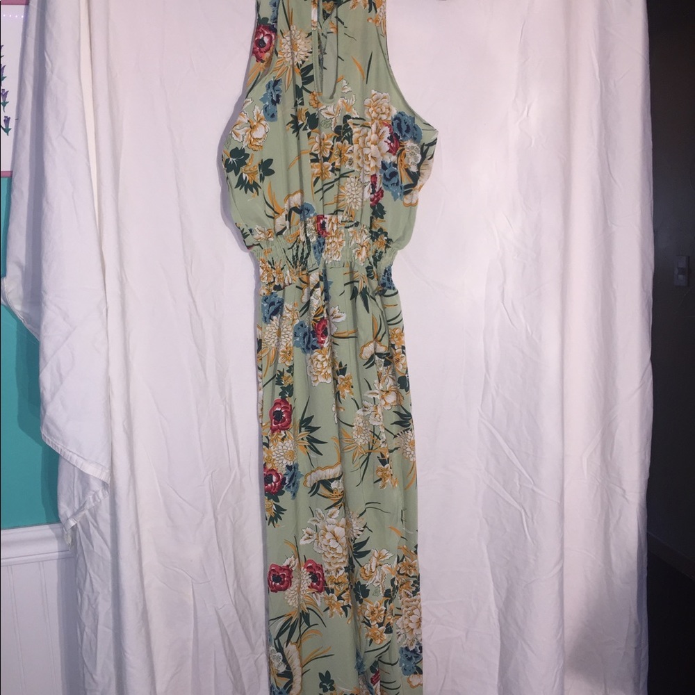Floral Print Chiffon Ankle Length Dress